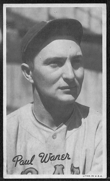 Lot of 3 Circa 1930's Pirates HOFer Goudey Premium Cards (Paul Waner, Pie Traynor, Lloyd Waner)