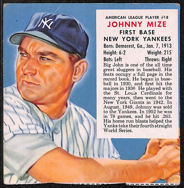 Lot of 4 1953 Redman Tobacco Card w. Yogi Berra