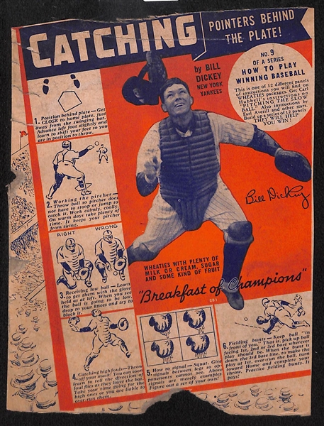 Lot of 2 1936 Wheaties Box Backs - Mel Ott & Bill Dickey