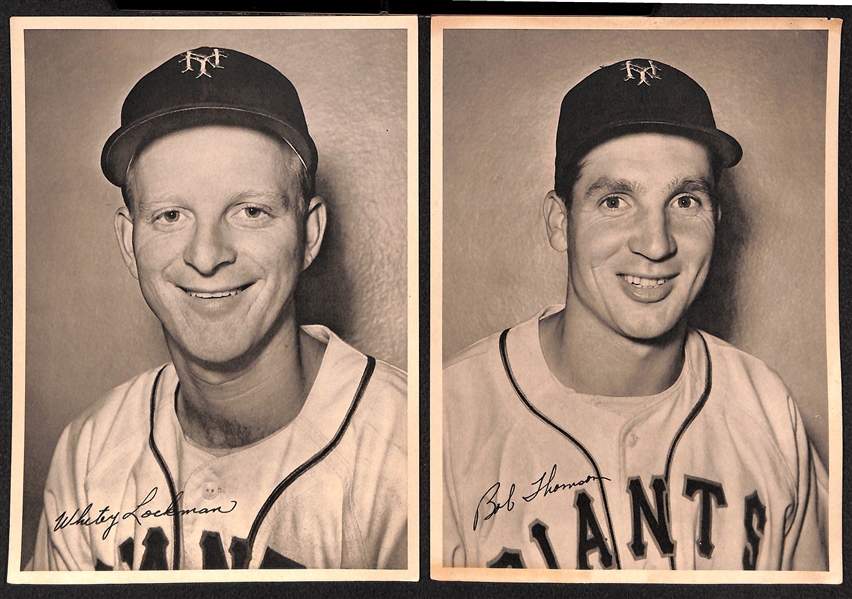Lot of 18 1950 New York Giants Team Photos w. Leo Durocher
