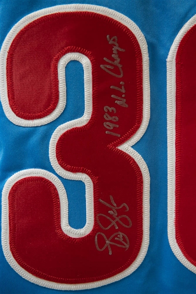 Steve Jeltz Signed Phillies Style Jersey