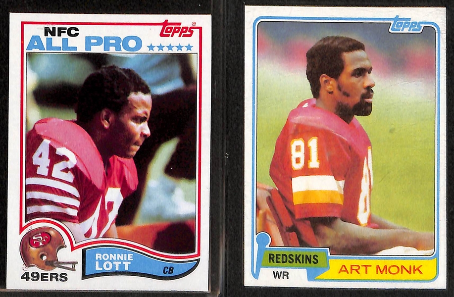 Lot of 9 Football HOF Rookie Cards w. Rice/Largent/Fouts