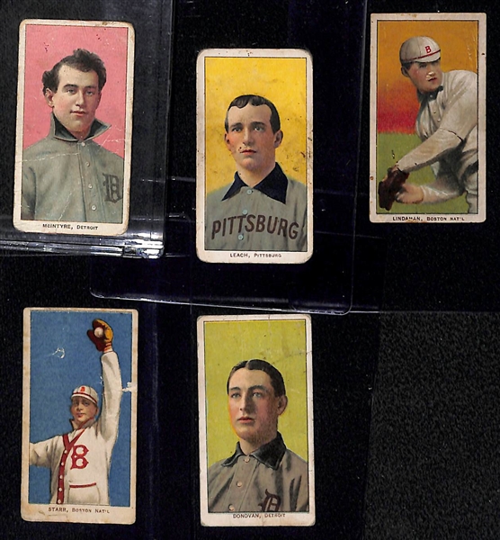 Lot of (5) 1909-11 T206 Tobacco Cards w/ McIntyre, Leach, Lindaman, Starr, Donovan