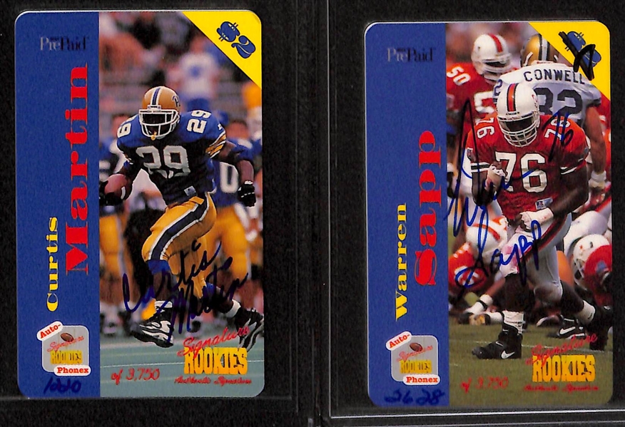 Lot of 8 Football Autograph Cards w. Tony Gonzalez & Terrell Owens