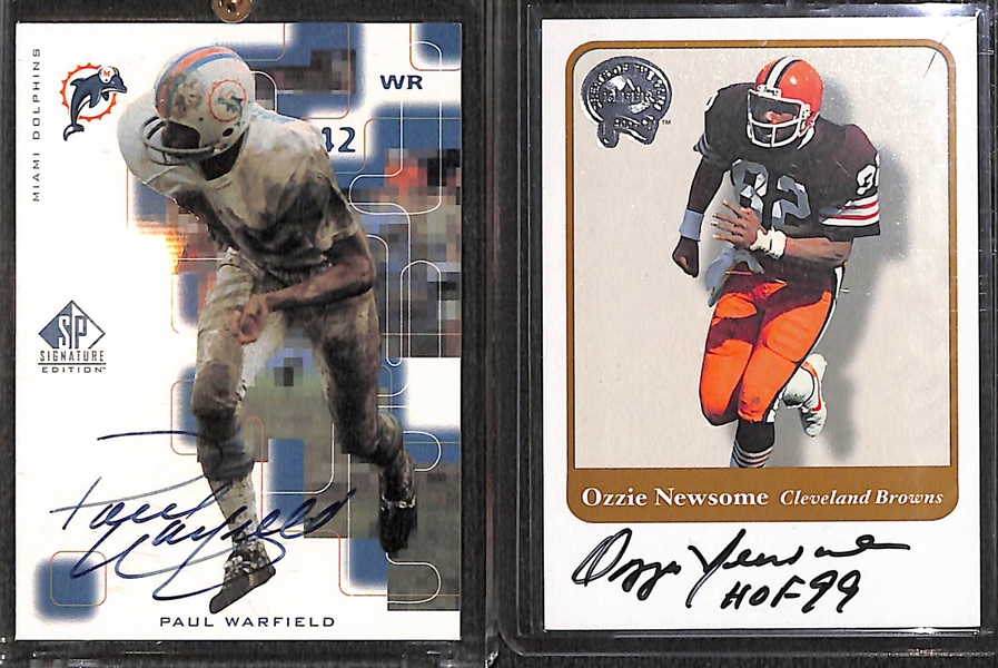 Lot of 8 Football Autograph Cards w. Paul Warfield & Ozzie Newsome