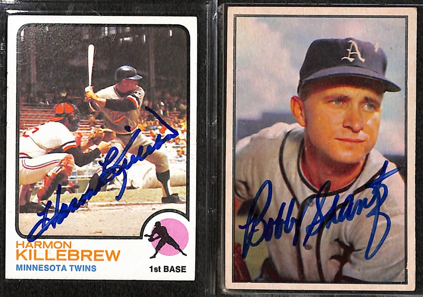 Lot of 9 Signed Cards w. Gale Sayers & Harmon Killebrew