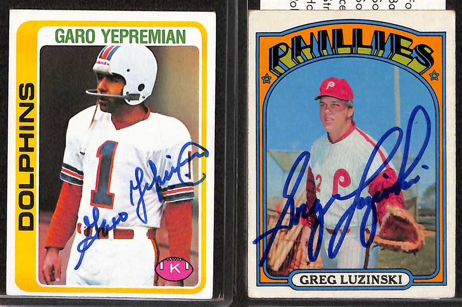 Lot of 9 Signed Cards w. Gale Sayers & Harmon Killebrew