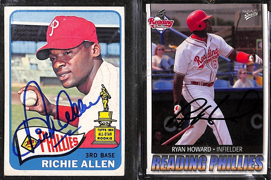 Lot of 7 Philadelphia Teams Signed Cards w. Ashburn & Allen