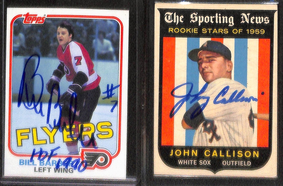 Lot of 7 Philadelphia Teams Signed Cards w. Ashburn & Allen