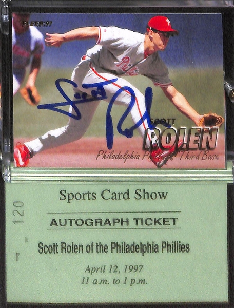 Lot of 7 Philadelphia Teams Signed Cards w. Ashburn & Allen