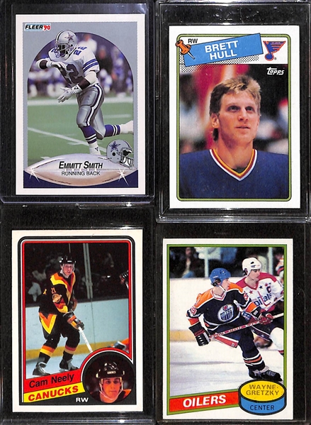 Lot of Mixed Sports Cards w. Emmitt Smith & Brett Hull Rookie Cards