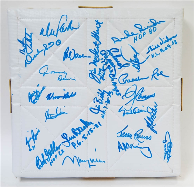 HOFers & Stars Signed Baseball Base w. Snider & Feller (JSA COA)