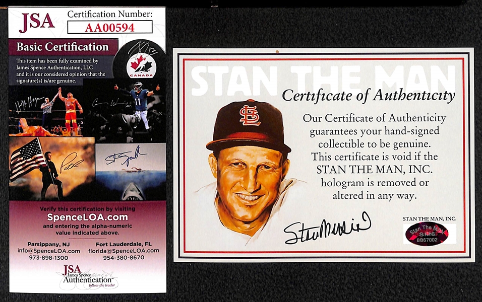 Willie Mays Signed 5x7 Photo & Stan Musial Signed 11x14 Photo - PSA