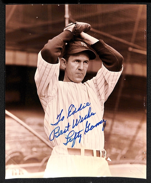 Lot of 3 Signed 8x10 Photos w. Lefty Gomez & Carl Furillo