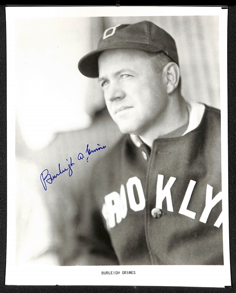Pee Wee Reese & Burleigh Grimes Signed 8x10 Photos