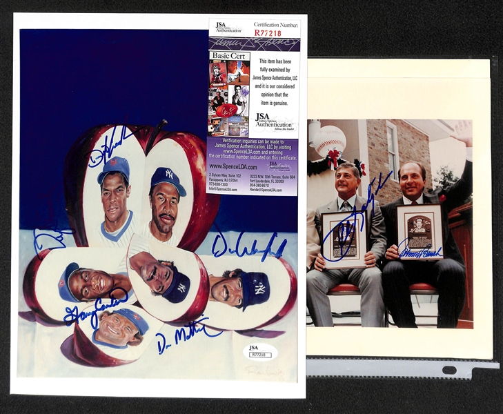 Lot of 2 Multi-Signed 8x10 Photos w. Yastrzemski & Bench