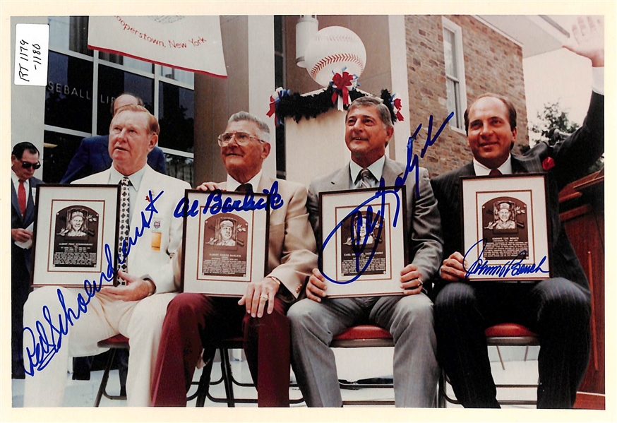 Lot of 2 Multi-Signed 8x10 Photos w. Yastrzemski & Bench