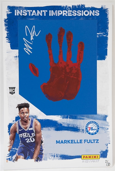 Markelle Fultz Signed Panini Instant Hand Print Jumbo Card 2/10