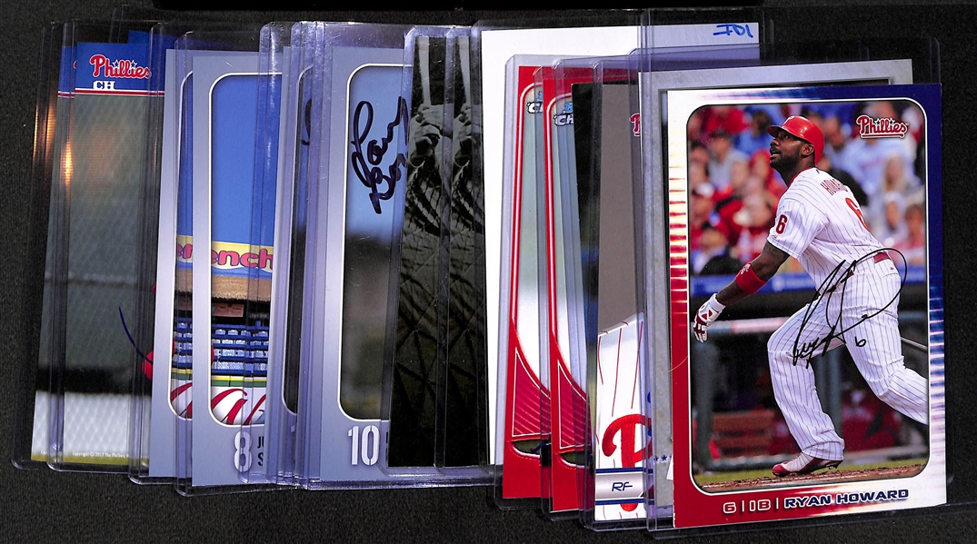 Lot of 18 Phillies Signed 4x 6 Photos w. Ryan Howard 