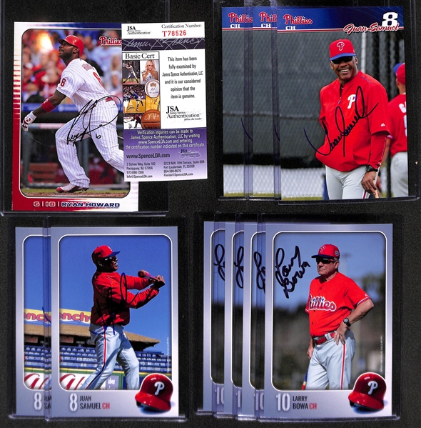 Lot of 18 Phillies Signed 4x 6 Photos w. Ryan Howard 