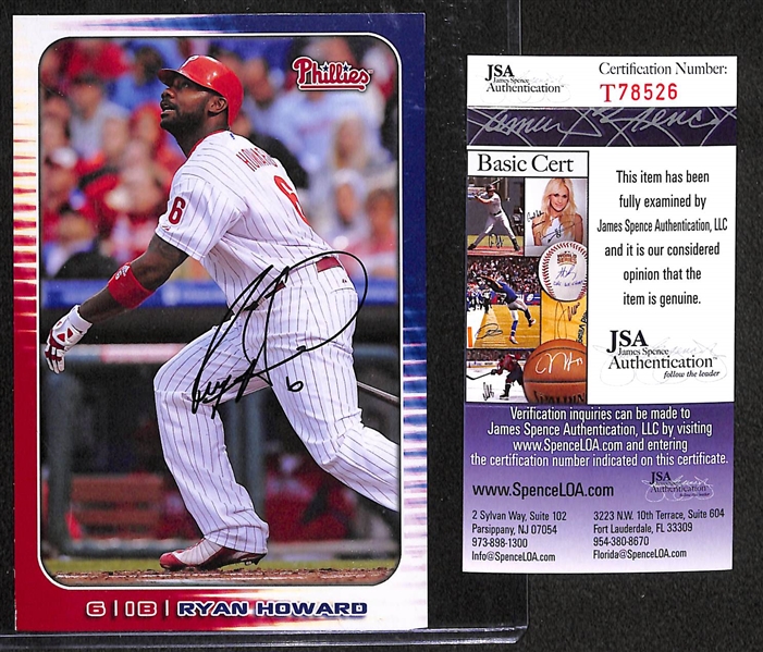 Lot of 18 Phillies Signed 4x 6 Photos w. Ryan Howard 