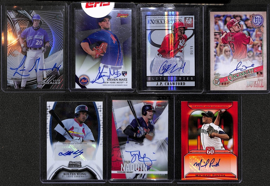 Lot of 32 Baseball Autograph Cards w. Luis Gonzalez & Steven Matz