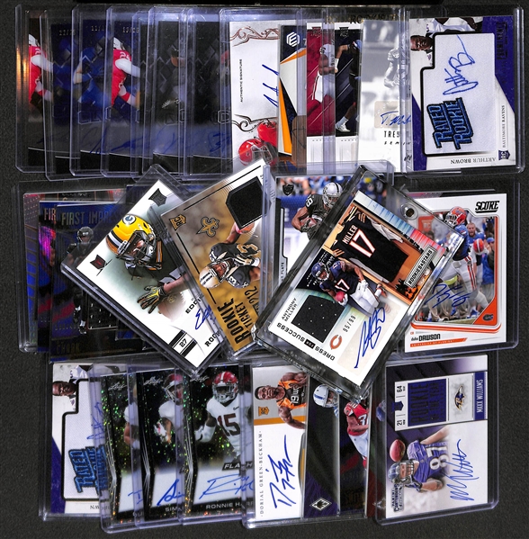 Lot of 40 Football Autograph & Jersey Cards w. Anthony Miller & Amari Cooper
