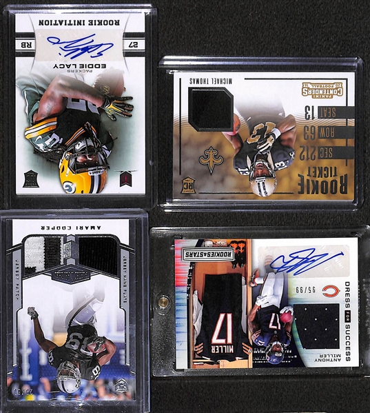 Lot of 40 Football Autograph & Jersey Cards w. Anthony Miller & Amari Cooper
