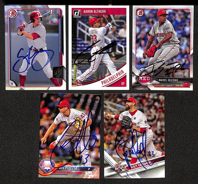 Lot of 30 Baseball Signed Cards w. Scott Kingery 