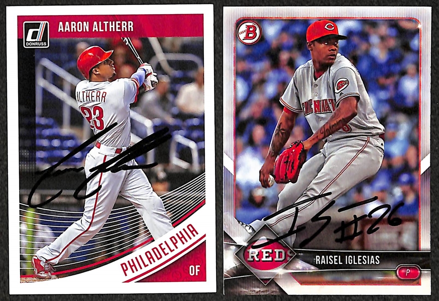 Lot of 30 Baseball Signed Cards w. Scott Kingery 