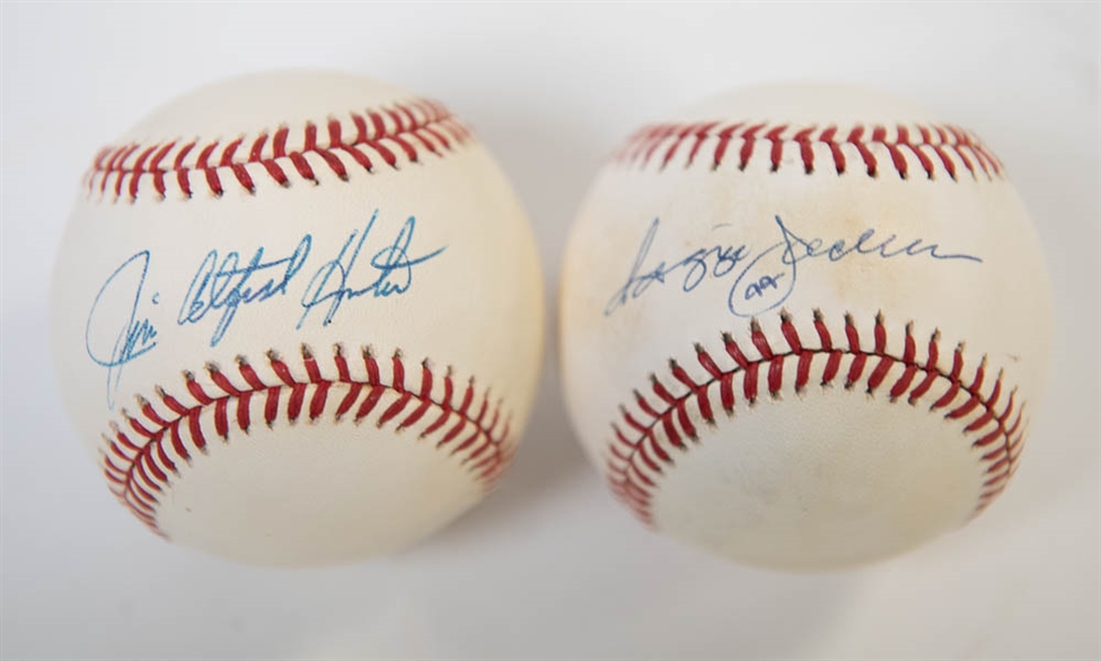 Reggie Jackson & Catfish Hunter Signed Baseballs