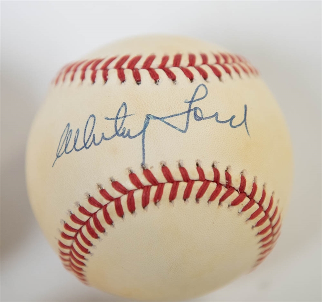 Lot of 3 Yankees Signed Baseballs w. Ford & Rizzuto