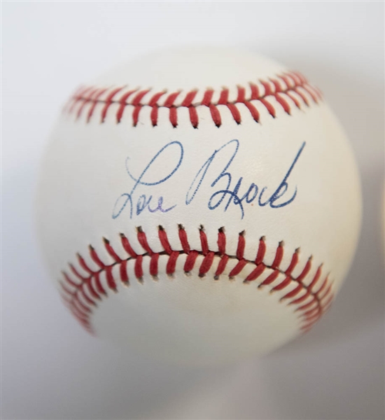 Lot of 3 Cardinals Signed Baseballs w. Schoendienst & Gibson