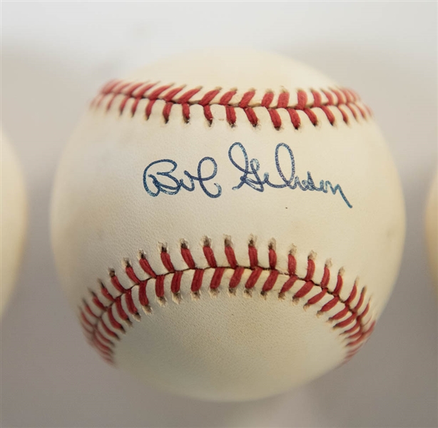 Lot of 3 Cardinals Signed Baseballs w. Schoendienst & Gibson