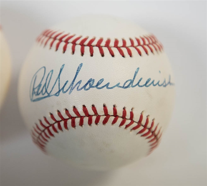 Lot of 3 Cardinals Signed Baseballs w. Schoendienst & Gibson
