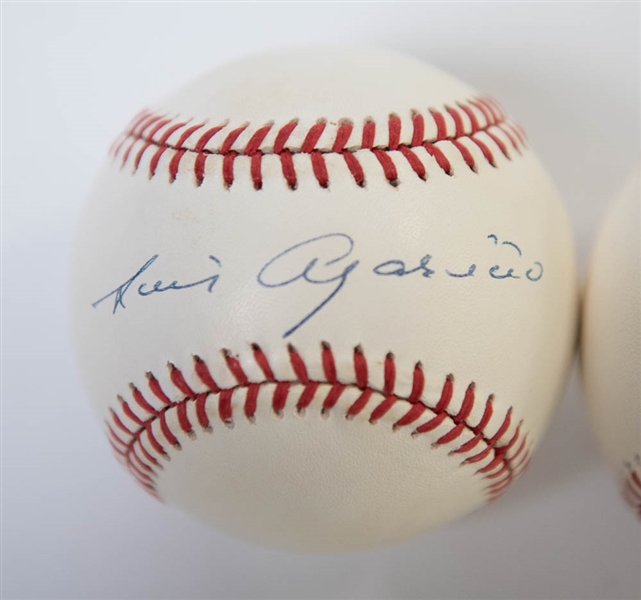 Lot of 3 Red Sox Signed Baseballs w. Aparicio & Boudreau