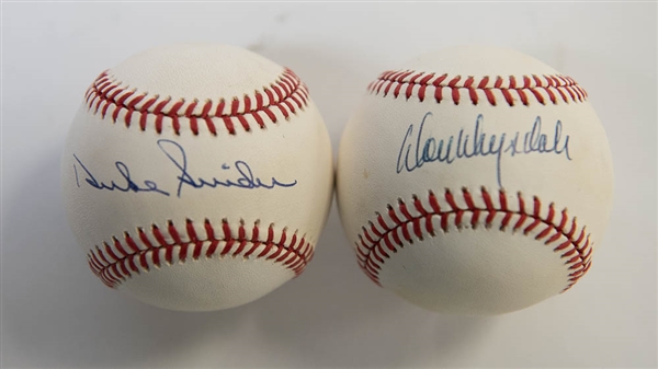 Don Drysdale & Duke Snider Signed Baseballs - JSA