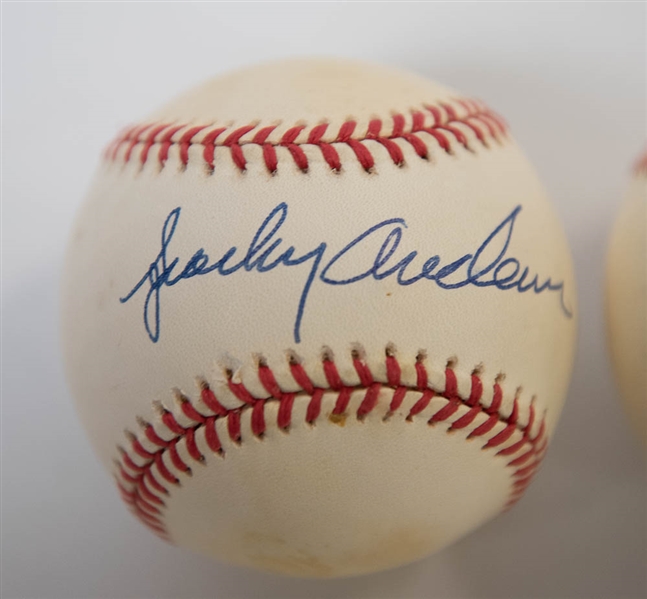 Lot of 3 Reds Signed Baseballs w. Anderson & Morgan