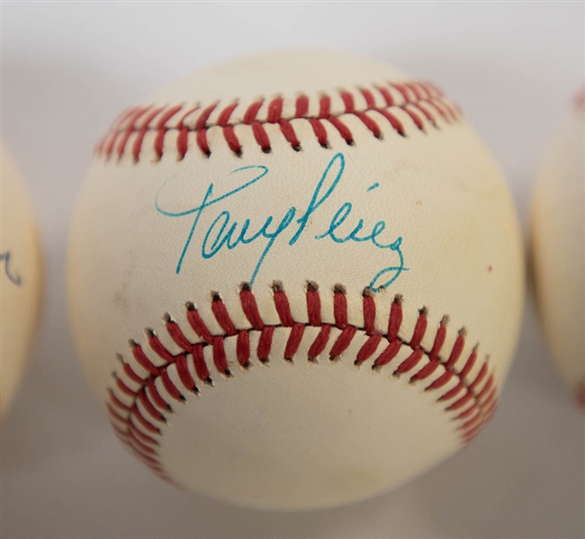 Lot of 3 Reds Signed Baseballs w. Anderson & Morgan