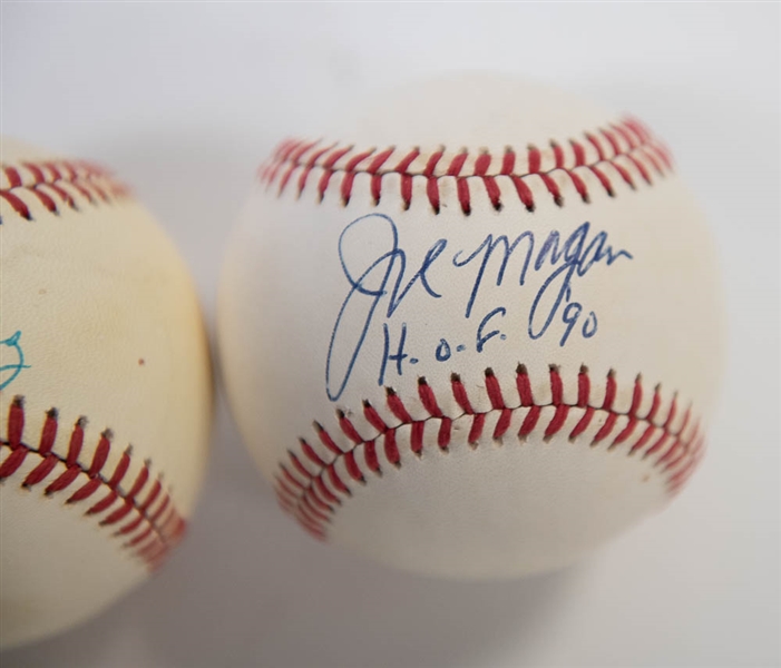 Lot of 3 Reds Signed Baseballs w. Anderson & Morgan