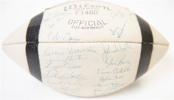 RARE 1963 Cleveland Browns Team Signed Wilson Model Football w. Jim Brown, Groza, + (33 Total Signatures!) - JSA LOA