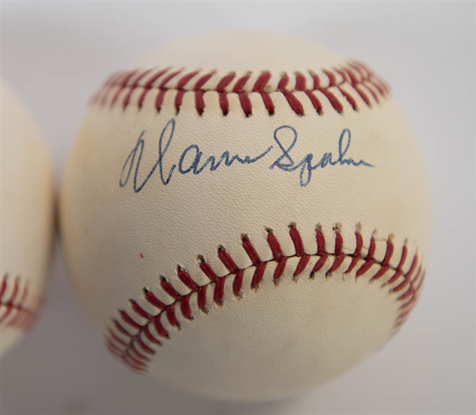 Warren Spahn & Eddie Mathews Signed Baseballs