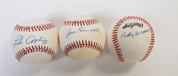 Lot of 3 Hall Of Famers Signed Baseballs 2. Appling & Sewell