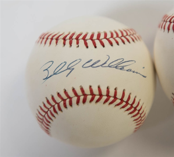 Lot of 3 Cubs Signed Baseballs w. Banks & Williams