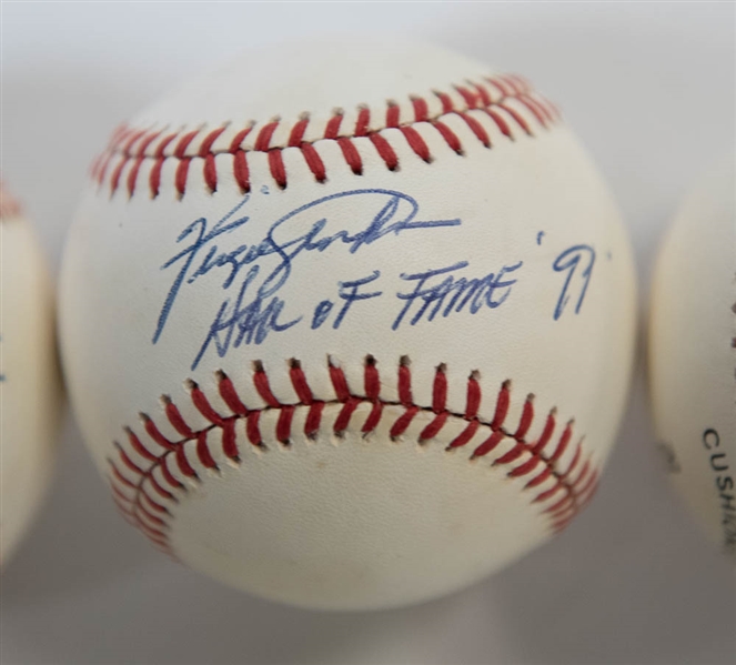 Lot of 3 Cubs Signed Baseballs w. Banks & Williams