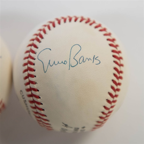 Lot of 3 Cubs Signed Baseballs w. Banks & Williams