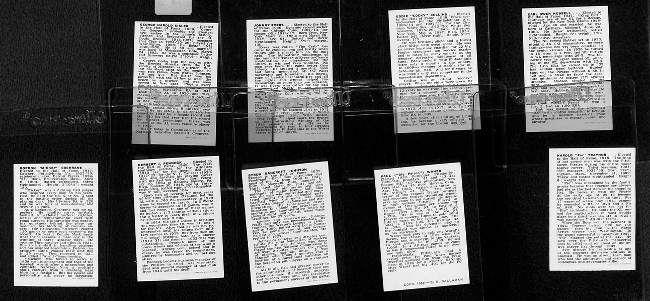 Lot of 9 1950 Callahan HOF Cards w. George Sisler