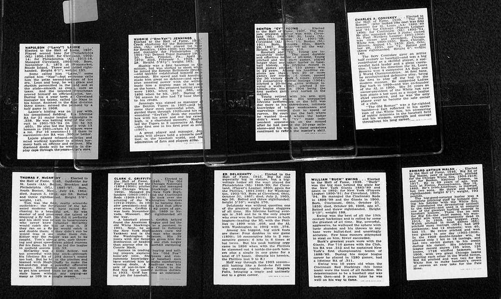 Lot of 9 1950 Callahan HOF Cards w. Napoleon Lajoie