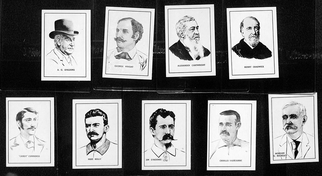 Lot of 9 1950 Callahan HOF Cards w. A.G. Spalding