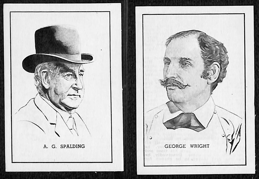 Lot of 9 1950 Callahan HOF Cards w. A.G. Spalding